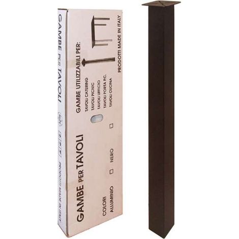 Kit gambe quadre serie "Easy" 4 pz. 40x40 - H.710 mm. nero