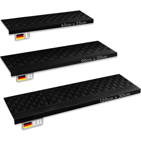 Karat – Tapis de sécurité caoutchouc antidérapant pour escaliers extérieurs – Lot de 5 pièces – Dimensions 25 x 65 cm – Résistant aux intempéries