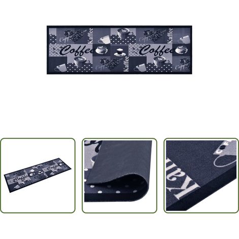 vidaXL Bodenbelag - Küchenteppich Waschbar Kaffee Blau 60x180 cm (1/5)