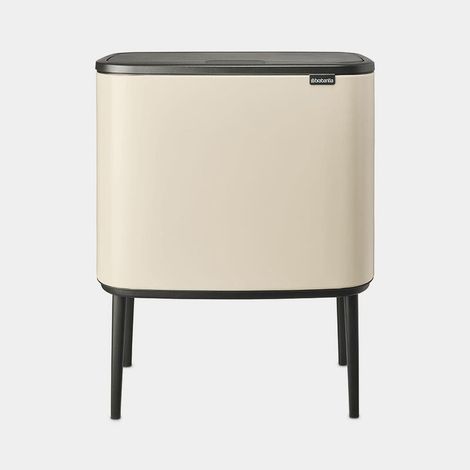 Brabantia - Bo Touch Bin 23+11L - Papelera Grande para la Cocina - Apertura de Tacto Suave - Papelera Doble con Cubos Interiores Extraíbles - Bolsas de Basura Incluidas - Soft Beige - 54 x 31 x 68 cm (1/4)