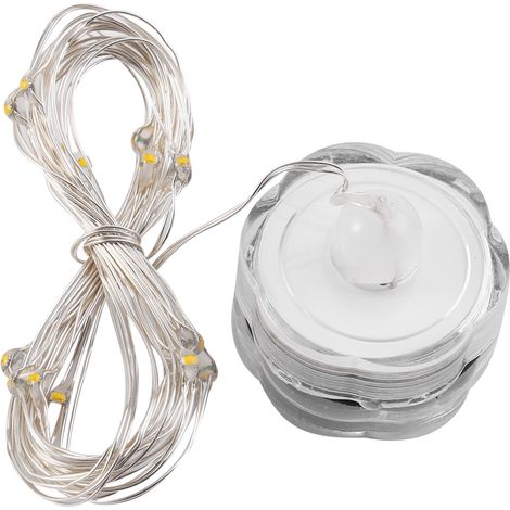 Guirlande lumineuse féérique à 20 perles LED, alimentée par piles, pour décoration de Noël et de mariage (multicolore) (1/2)