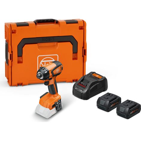 Avvitatore a impulsi a batteria Fein ASCD 18-200 W4 AS Set 5 Ah, 2x 5,0 Ah e caricatore in L-BOXX