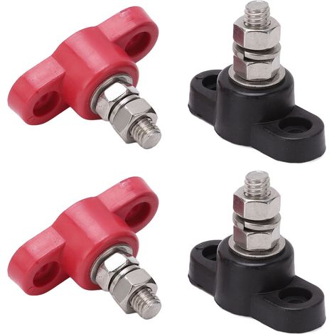 4 Batterieanschlüsse 12V/24V, sicher, rot/schwarz, Strombolzen, Batterieanschlussblock (1/5)