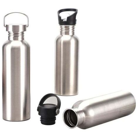 QORVA-Bouteille d'eau de sport en acier inoxydable monocouche à grande ouverture 304, bouteille d'eau froide portable (1/4)