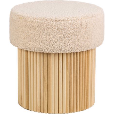 Nordlys - Pouf de Salon Base en Bois Marron (1/5)