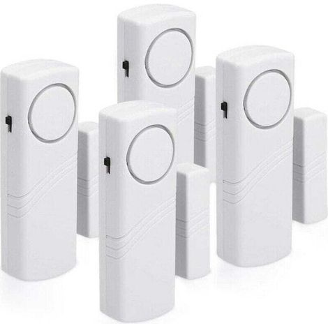 Tür- und Fensteralarm-Set, 4-teilig, kabellos, Einbruchschutz, Magnetbetrieb, 100 dB - KZQ