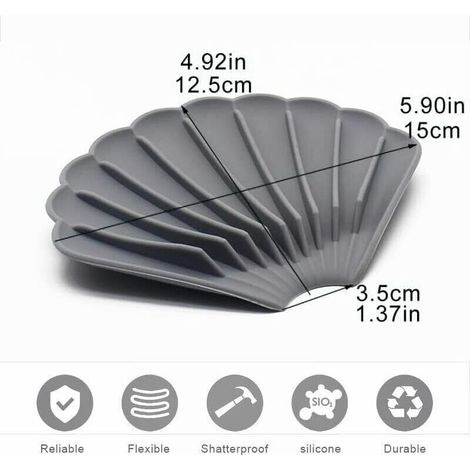 Jabonera plegable, juego de 2 – gruesa, antideslizante, con desagüe – para fregadero, ducha, baño o cocina