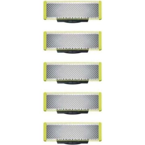 Cuchillas de recambio para la maquinilla de afeitar y recortadora eléctrica OneBlade – Acero inoxidable resistente – Para recortar, dar forma y afeitar – Lote de 5 (1/4)