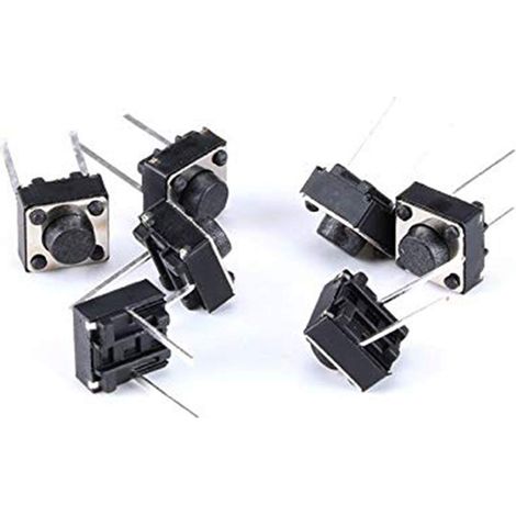 Interrupteur Tactile - 6 x 6 x 5 mm - Contact Momentané - Montage Traversant - Pour Carte PCB - 100 Pièces (1/5)