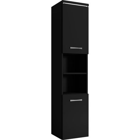 Mobiletto del bagno Paso 35 x 35 x 160 cm Nero Opaco - Mobiletto armadietto,