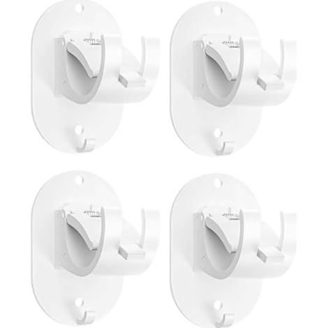 4 Pièces Supports de Tringle à Rideaux Sans Perçage – Crochets Adhésifs pour Fenêtre, Fixation Rapide et Discrète (Blanc) (1/5)