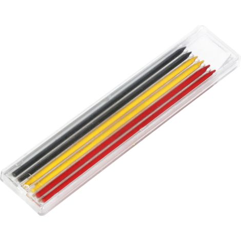 6 recambios de colores para lápices mecánicos de carpintería y construcción. (1/5)