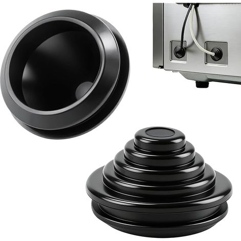 Lot de 5 passe-câbles en caoutchouc - 50 mm - Tour - Passe-câbles étanches - Manchons en caoutchouc - Cache-trous pour câbles et appareils électriques (noir)