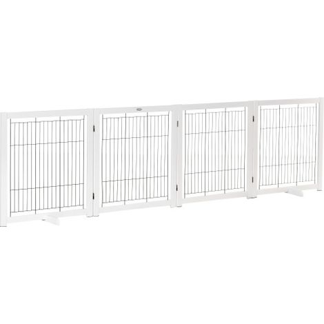 Türschutzgitter Holz, Absperrgitter für Hunde, Schutzgitter, Hundegitter, Sicherheitstür, Stahl, Weiß, 305 x 35,5 x 82 cm
On-Site