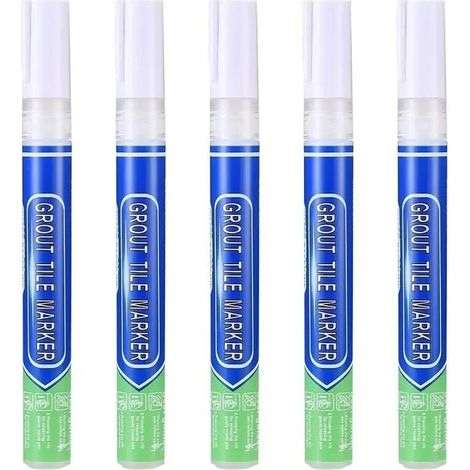 5 pièces de coulis blanc, imperméable, stylo réparation, pour carrelage mural, joint carrelage, sol, cuisine et salle bain (1/4)
