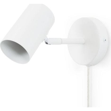 Applique murale d'intérieur orientable "Ben" avec cable et prise - Blanc (1/5)