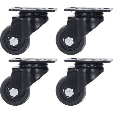 Kit de 4 roulettes pivotantes de 5 cm (2 po) en nylon à double roulement, capacité de 300 kg, pour chariot.