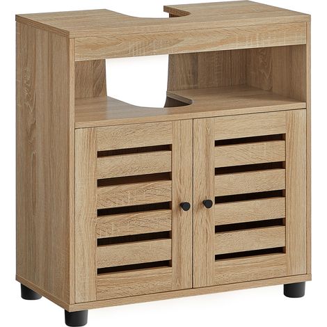Mobile sottolavabo Sonoma in legno rovere con ante a persiana (1/5)