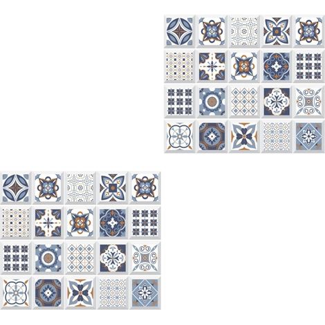 40pièces Autocollants De Carrelage Rétro Stickers Muraux Amovibles Pour Cuisine Et Salle De Bain Décoration Intérieure (1/5)