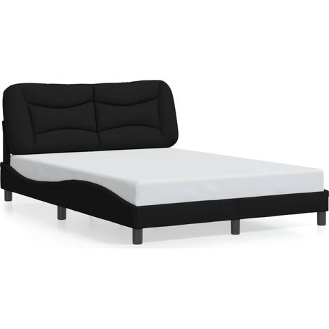 Lit double,Lit adulte,Cadre de lit sans matelas Hvar noir 140x190 cm tissu CFW9693513 (1/5)