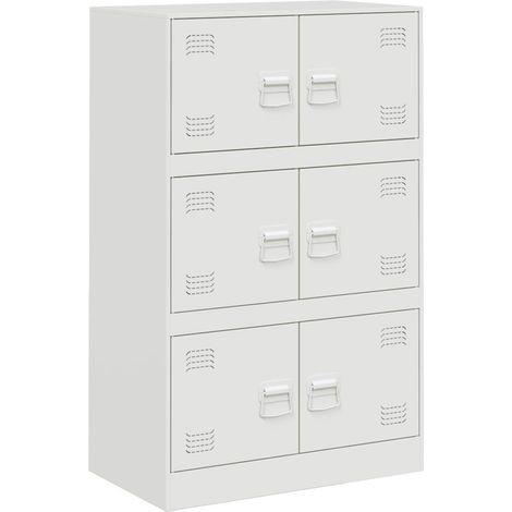vidaXL Credenza Bianca 67x39x107 cm in Acciaio (1/5)