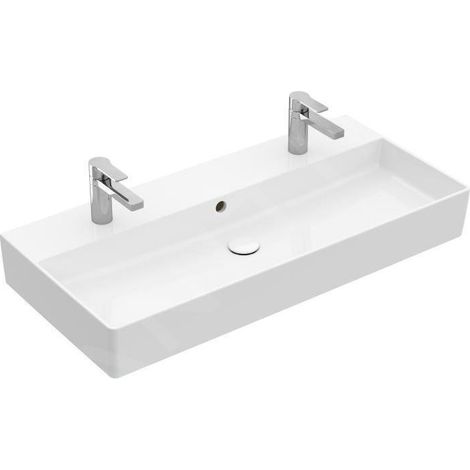 Lavabo VB Memento 2.0 1000x470mm Rectangulaire 2AL. avec trop-plein Blanc Alpin (1/5)