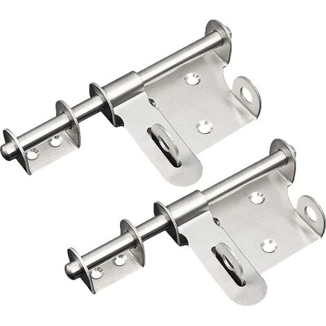 2 Pièces Loquet Verrouillage, Loquet En Acier Inoxydable, Loquets De Porte De Sécurité, Verrou De Porte à Boulon Coulissant Avec Trou Pour Cadenas Pour Portails, Clôtures, Abri De Jardin (1/5)
