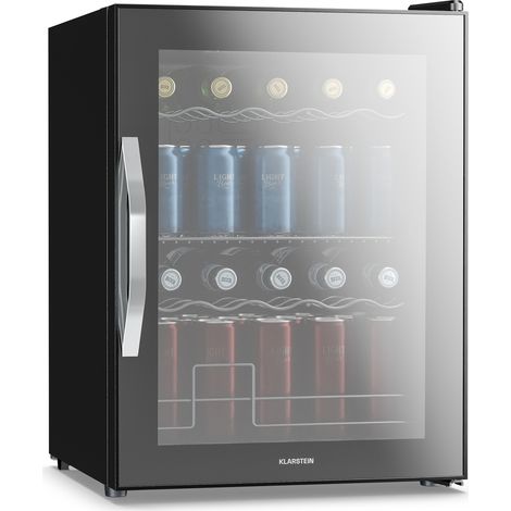 Klarstein Beersafe - Frigorifero per bevande con sportello in vetro a specchio  64 x 48 cm  Illuminazione LED interna