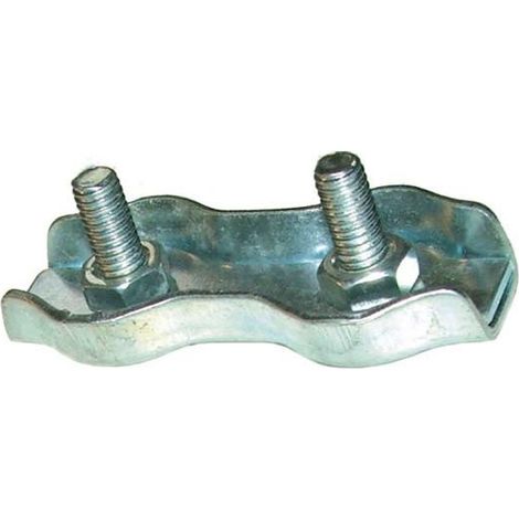 Serre-câble plat 2 boulons - acier zingué 20.5mm - 3mm (1/2)
