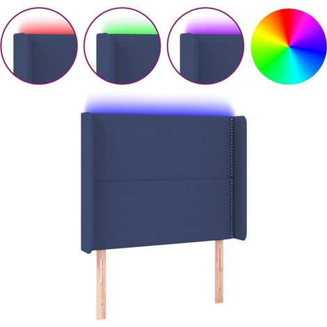 Maison Exclusive - Cabecero con LED de tela azul 103x16x118/128 c (1/5)