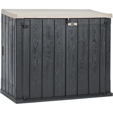 Baule porta attrezzi da esterno in resina Stora Way 842 litri con doppia apertura colore grigio talpa e antracite scuro Toomax