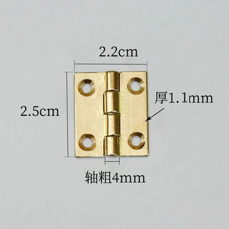 Charnières en laiton massif (2,2 x 2,5 cm) - 10 pièces/sachet - Quincaillerie vintage pour meubles, portes, fenêtres, armoires et boîtes - Charnière invisible (1/5)