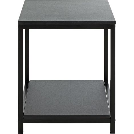 Table d'appoint, Table de salon en métal et bois coloris noir -longueur 40 x profondeur 40 x hauteur 50 cm (1/5)