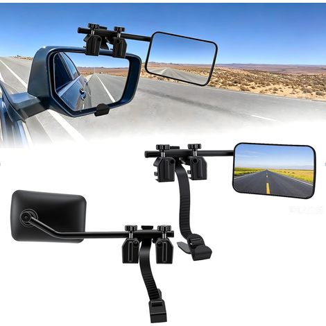 Rétroviseur supplémentaire pour caravane - Montage de sangles pour pick-ups élargis et convertis, camping-cars, remorques et véhicules de traction avec champ de vision étendu (1/5)