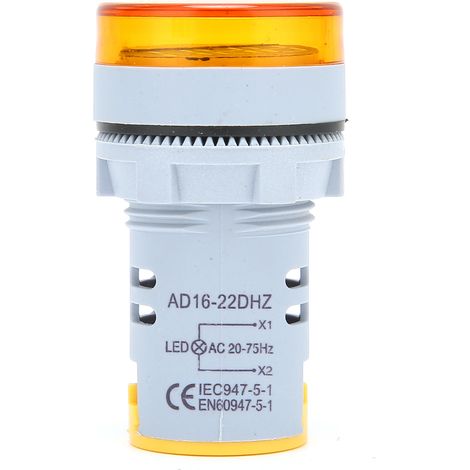 AD16‑22DHZ Fréquencemètre 2075Hz, panneau lumineux indicateur de fréquence, moniteur jaune (1/5)