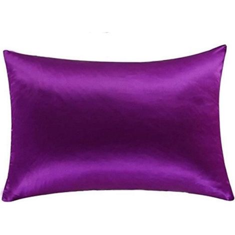 Taie D Oreiller - 50x75 Cm - 100% Soie De Mûrier - Fermeture Éclair - Violet (1/3)