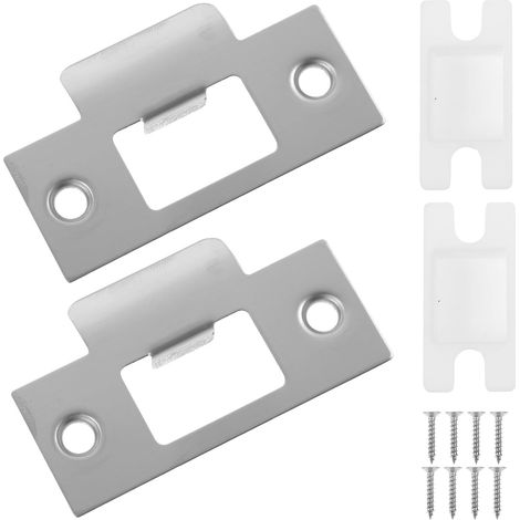 Plaque de Gâche de Porte 1-5/8 Pouces, Lot de 2 Sets de Acier Inoxydable (1/5)