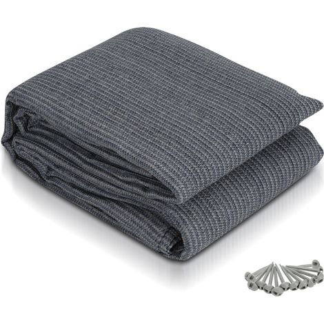 VINGO Tappeto da esterno Tappeto da Tenda Tappeto da Viaggio da Campeggio Tappeto da Gazebo per Caravanna 250X600cm Blu-grigio