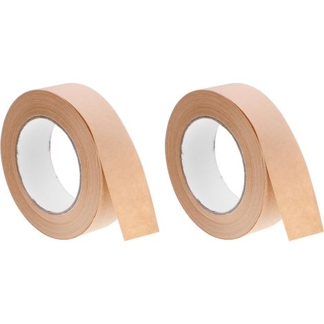 2 Rolls of Water Gummed Kraft Tape 36 mm, Brown Kraft Paper Tape for Watercolor, Framing and Cardboarding, Water Activated Adhesive Tape for Paper, Cardboard and Artistic Media (1/5)