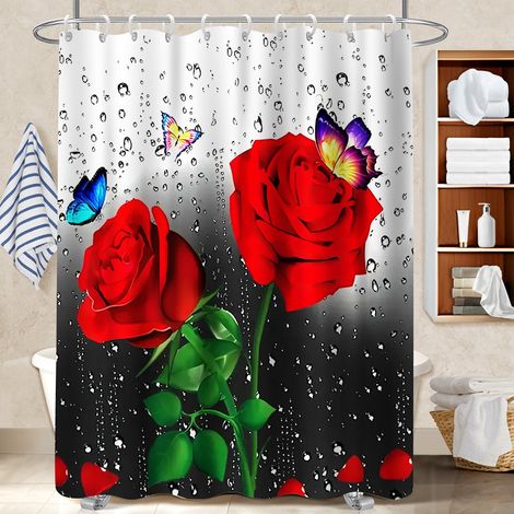 Voile de douche polyester 180x180 dessin séparation douche pour cabine de douche (1/5)