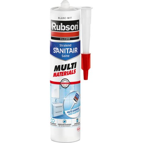 Rubson – Mastic sanitaire multi matériaux 280 ml – Résistant aux moisissures – Adhère sur céramique et porcelaine – Pour joints baignoire et lavabo (1/4)
