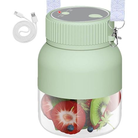 Licuadora - Prensa para frutas - Prepara bebidas saludables - Recargable inalámbrica - Capacidad de 800 ml - Verde (1/5)