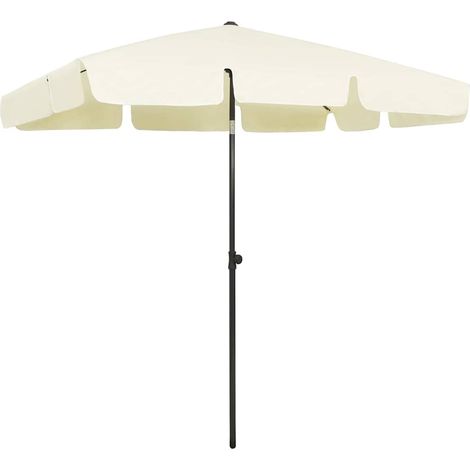 Parasol de plage jaune sable 200x125 cm (1/5)
