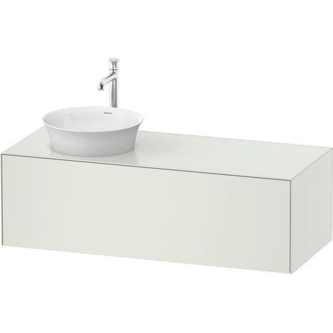 Meuble vasque WHITE TULIP 1300x550mm 1 étagère coulissante blanc brillant chêne ES central