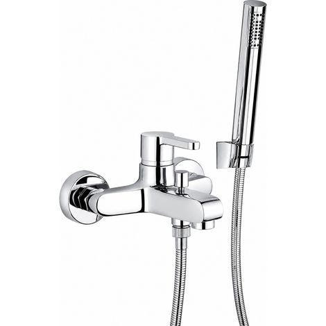 Mitigeur bain-douche extérieur avec inverseur et douchette Paini Arena 92CR100  Chromé (1/2)