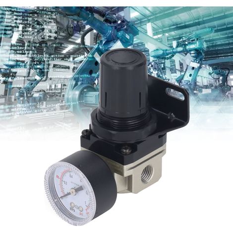 Einstellbares Druckregelventil für Luftkompressor AR2000-02 mit Halterung und Manometer, 1/4 NPT Innengewinde, 0-150 PSI (1/5)