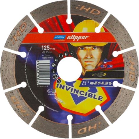 Disque à segments Norton D. 125 mm coupes invincibles TOUS (1/2)