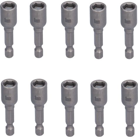 10 Pièces Douilles Magnétiques Alliage Hex 8mm Adaptateurs Perceuse Vis Outils (1/5)