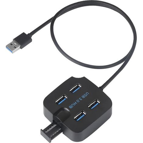 Hub USB 3.0 4 Ports - Support 5 Gbps - Compatible Windows et Mac - Avec Support Téléphone Portable - 1 Pièce (1/5)