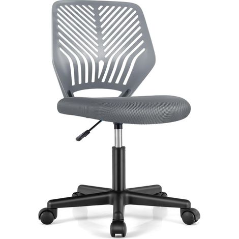 COSTWAY Sedia da Scrivania Ergonomica per Bambini, Sedia per Computer in Rete per Bambini con Ruote Universali, Regolabile in Altezza, Senza Braccioli, Sedia da Studio per Bambini(Grigio) (1/5)